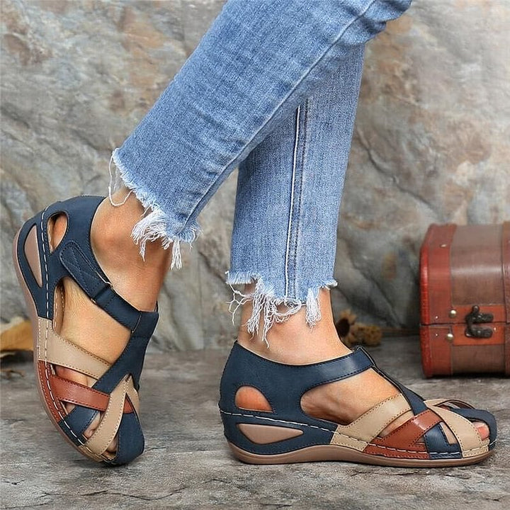 Women's Sophia orthopedic comfort sandals with arch support, cushioning & adjustable straps for daily foot relief.