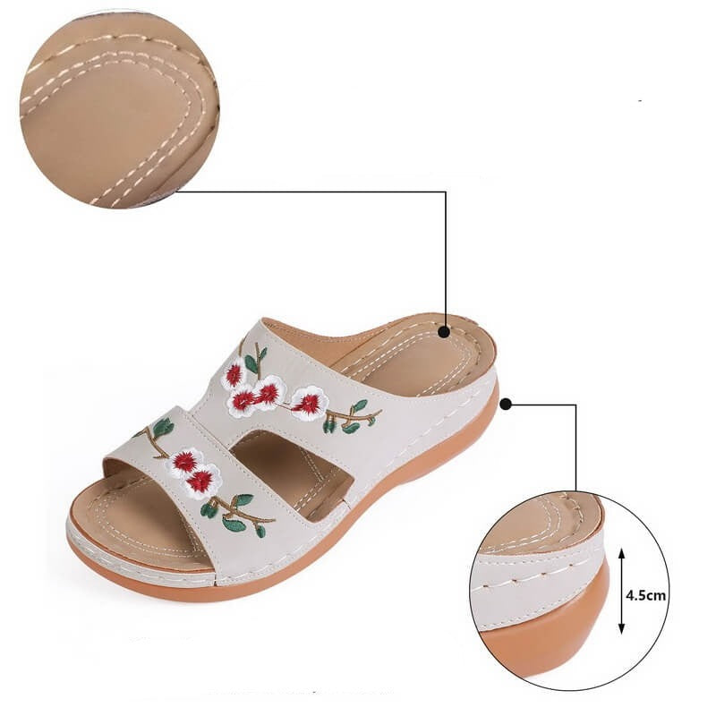 Florina comfort sandals: stylish floral design meets orthopedic arch support & foot pain relief for women.