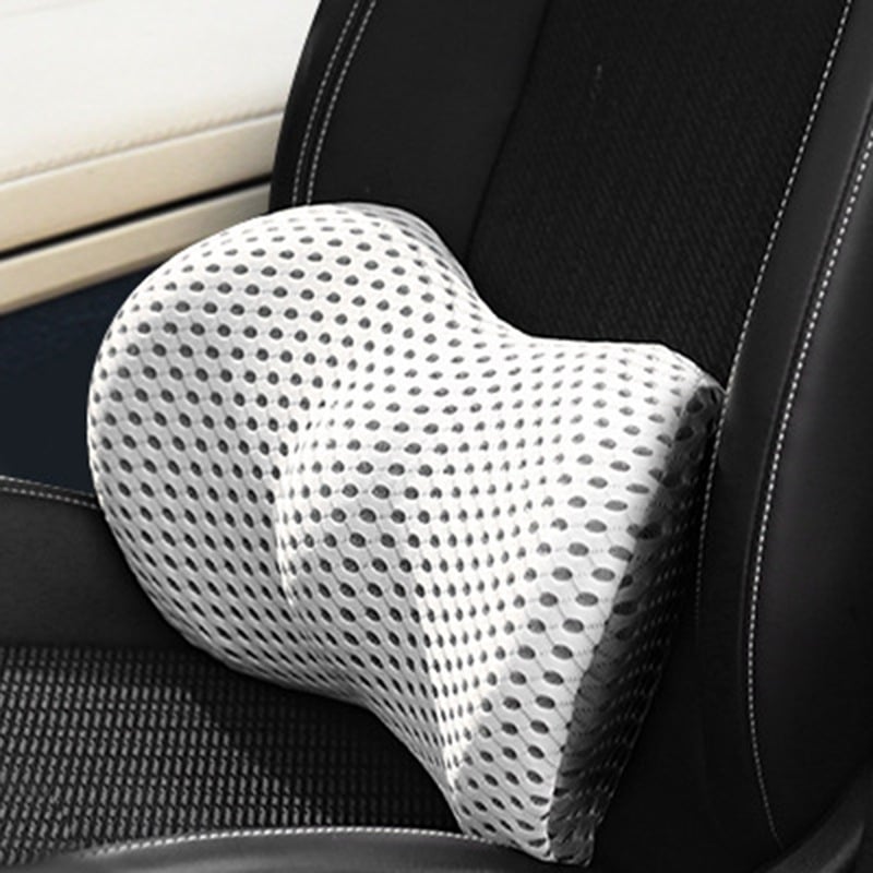 Orthopedic lumbar support cushion with ergonomic design, provides comfort and posture support, ideal for chairs and car seats