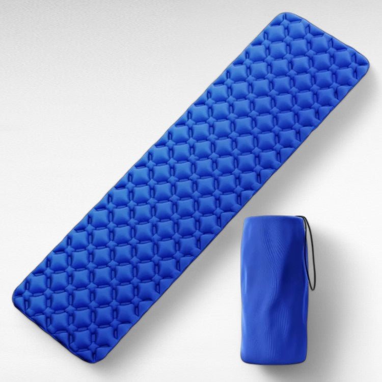 Outdoor camping air mattress, portable & lightweight for comfortable sleep on hiking and backpacking trips.