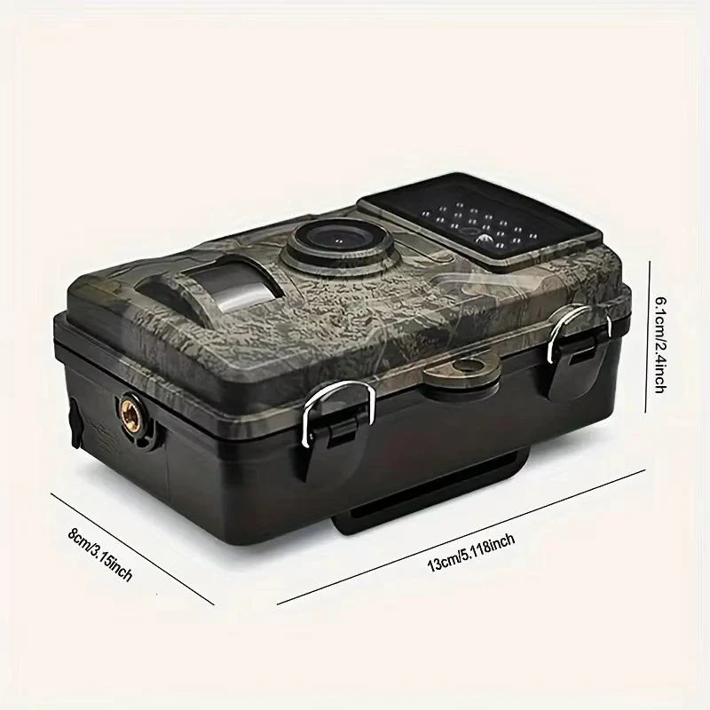 Compact wildlife surveillance camera with night vision for discreet outdoor animal tracking.