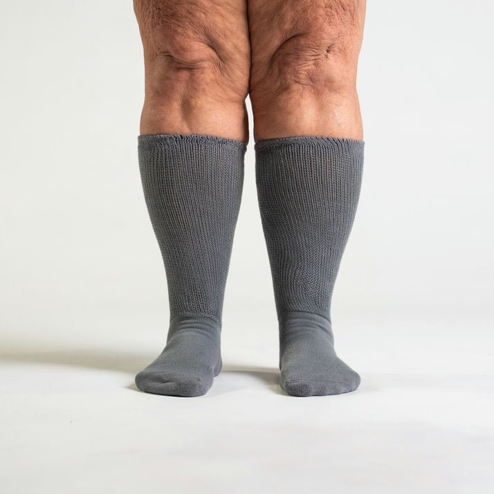 Unisex gray compression socks, designed for improved circulation and all-day comfort