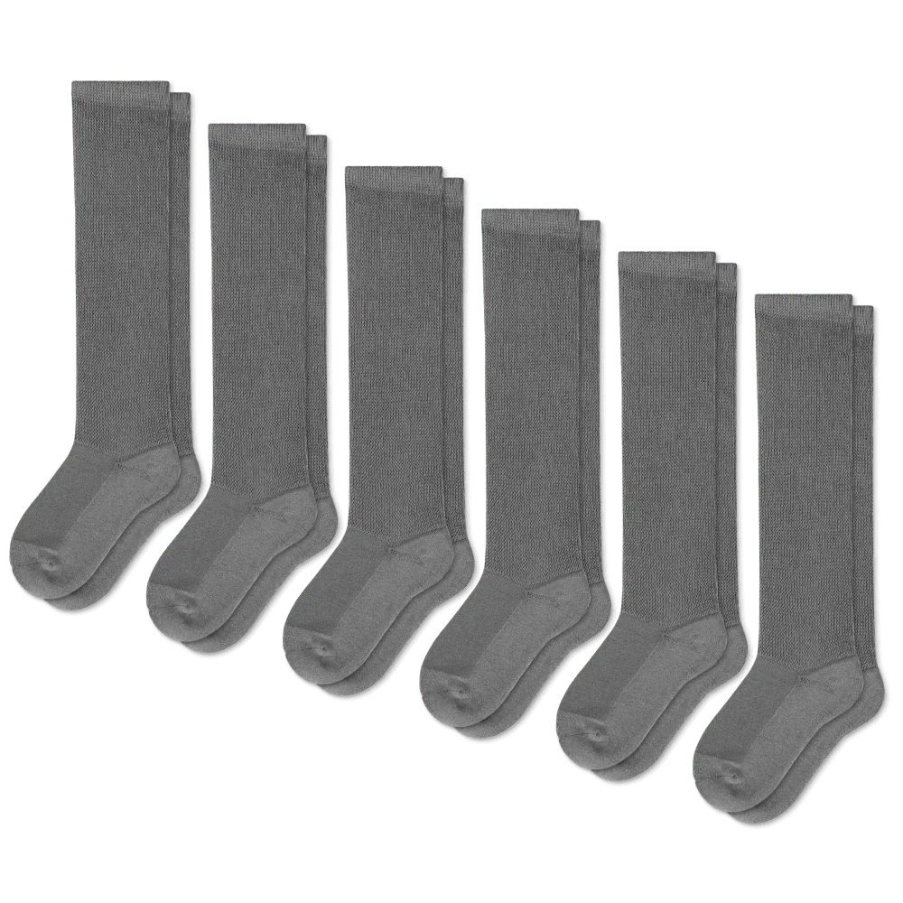 Stylish gray unisex circulation socks, providing compression and comfortable fit