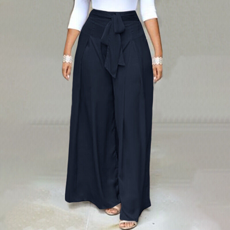 Elegant plus-size palazzo pants, ideal for professional women's office wear and formal events.