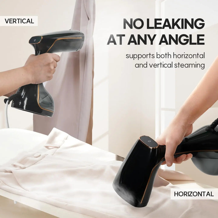 Powerful 1500W portable clothes steamer for fast wrinkle removal, ensuring quick and efficient fabric care.