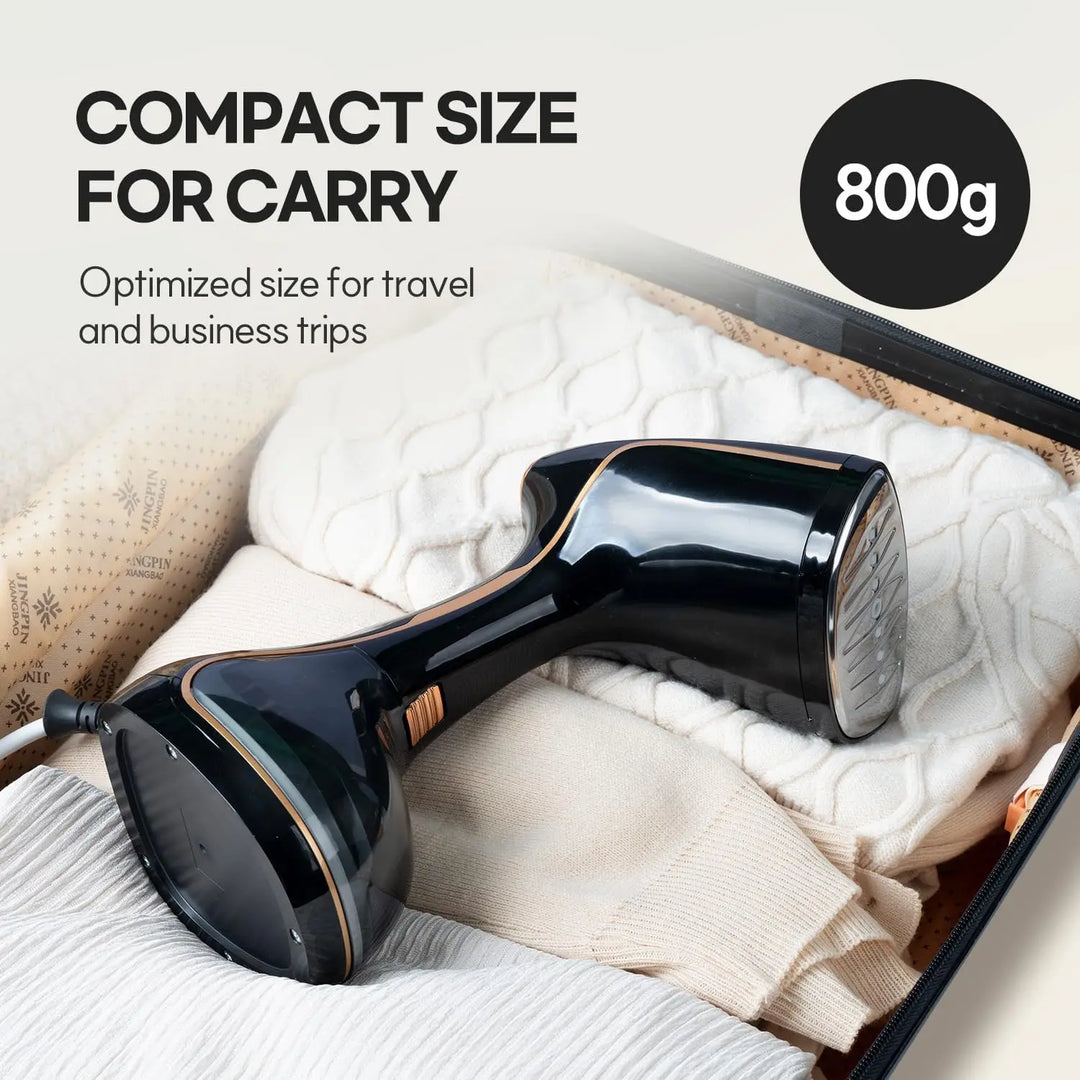 Tavvitaimp18 portable garment steamer making clothes wrinkle-free with quick steam, ideal for home essentials.