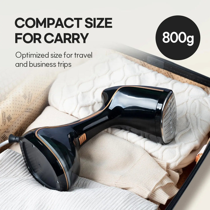 Tavvitaimp18 portable garment steamer making clothes wrinkle-free with quick steam, ideal for home essentials.