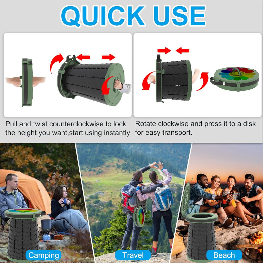 Outdoor essential: adjustable portable toilet for camping trips and road travel.