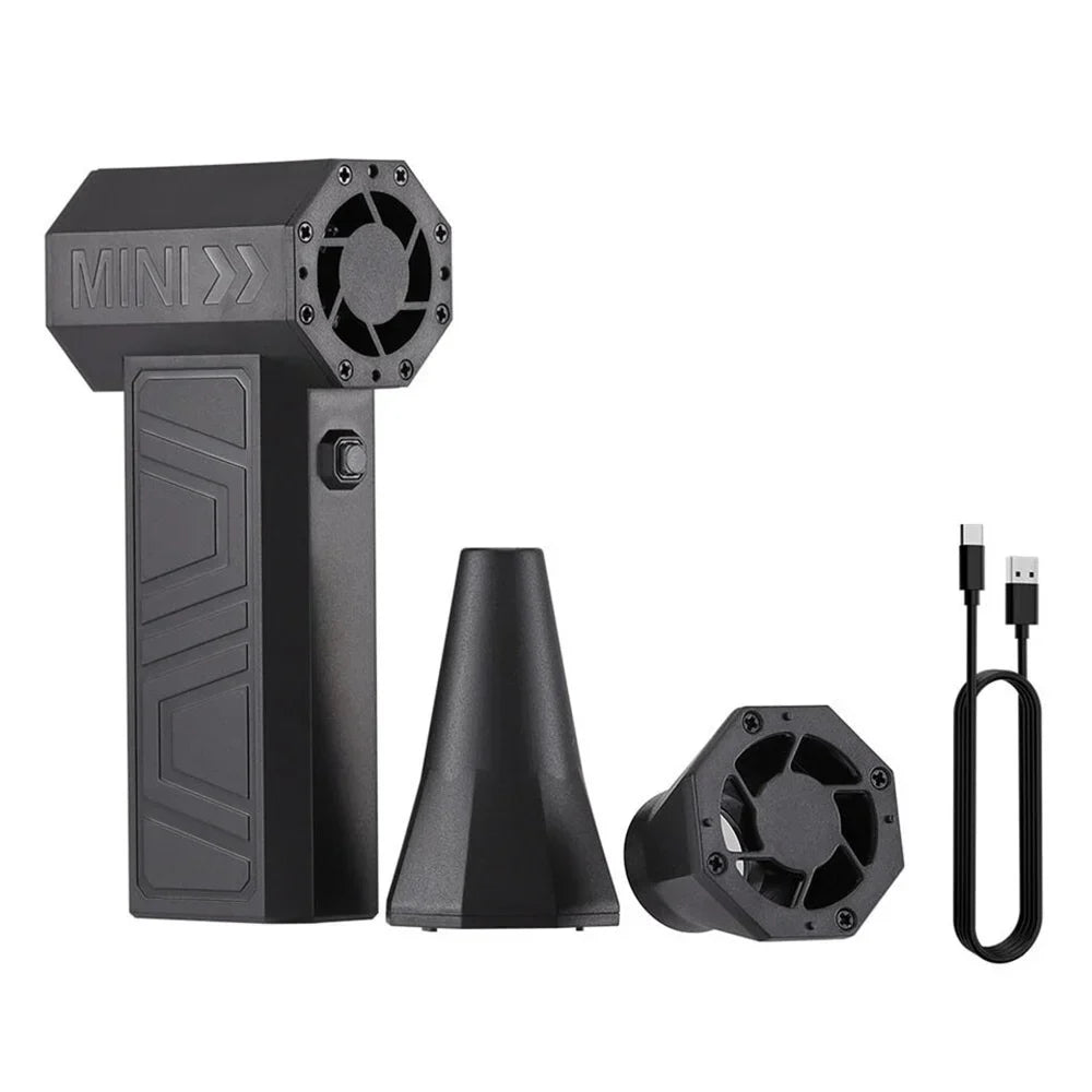 Portable electric air blower for electronics cleaning. Cordless duster for keyboards, PCs & gadgets.