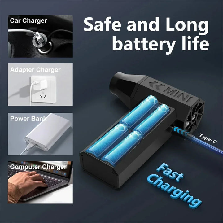 Portable electric duster for home & office. USB rechargeable air blower for versatile dust removal.