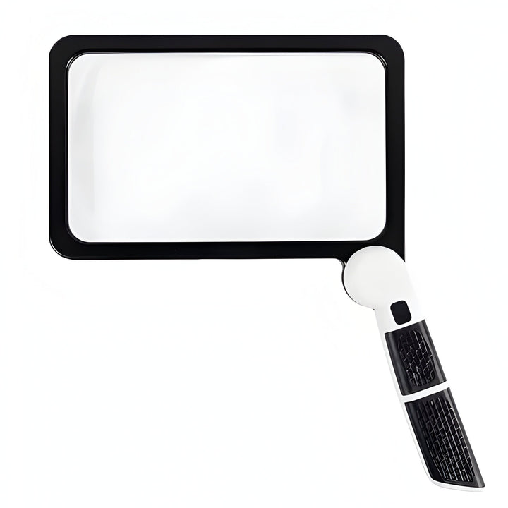 Portable LED magnifier, ideal for reading, crafting, and hobbies. Handheld design with bright illumination for low vision users.