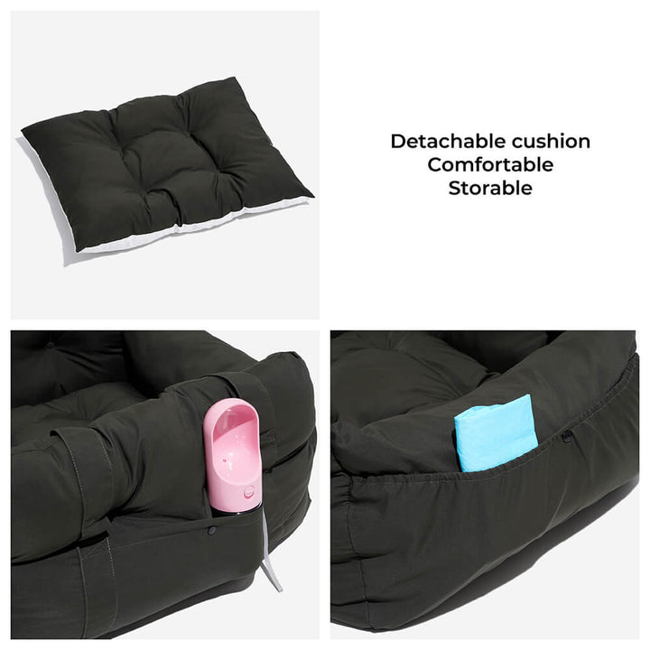 Portable Pet Booster Dog Car Seat Bed with Safety Harness - Lexians