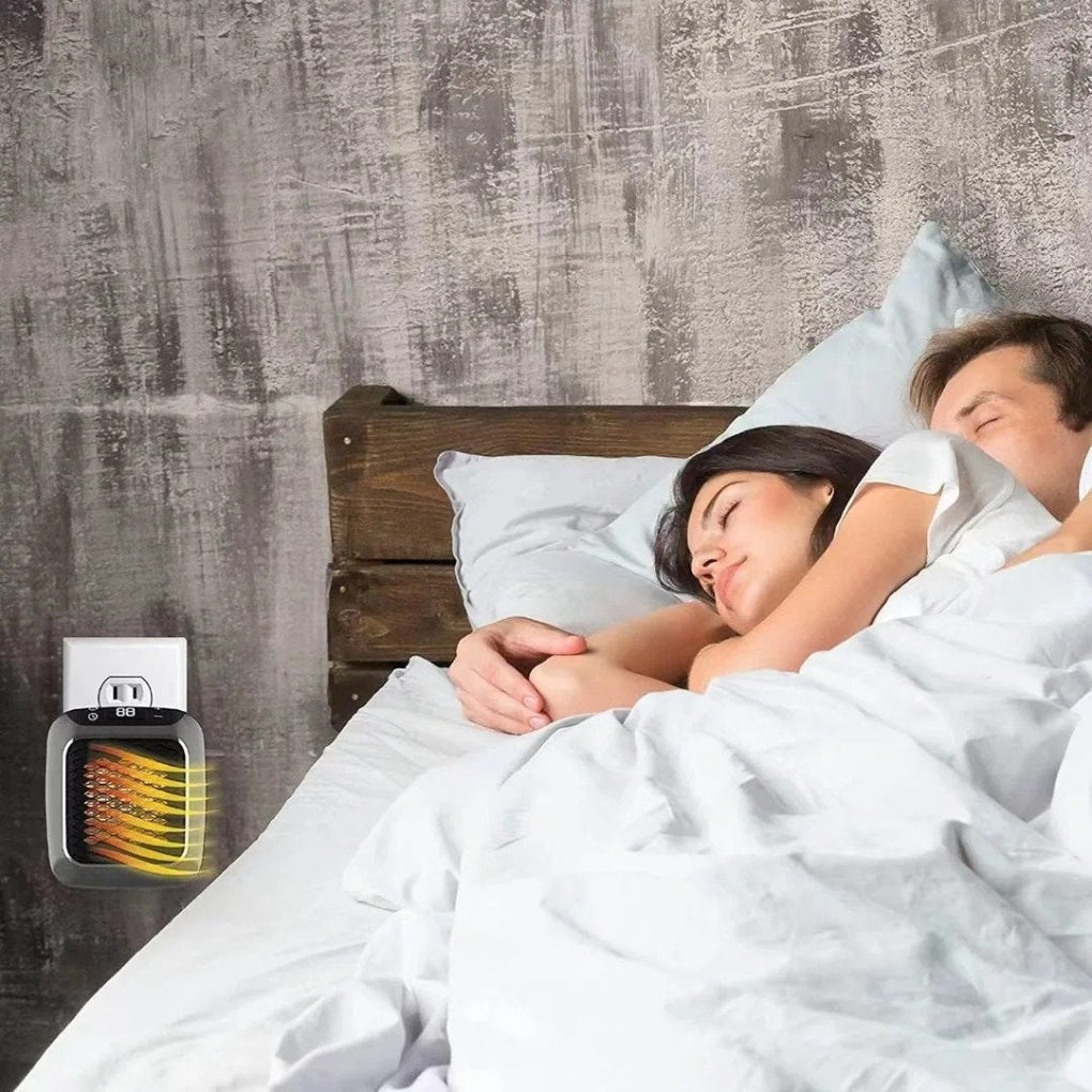 Convenient portable electric space heater with remote control, perfect for personal comfort in any room.