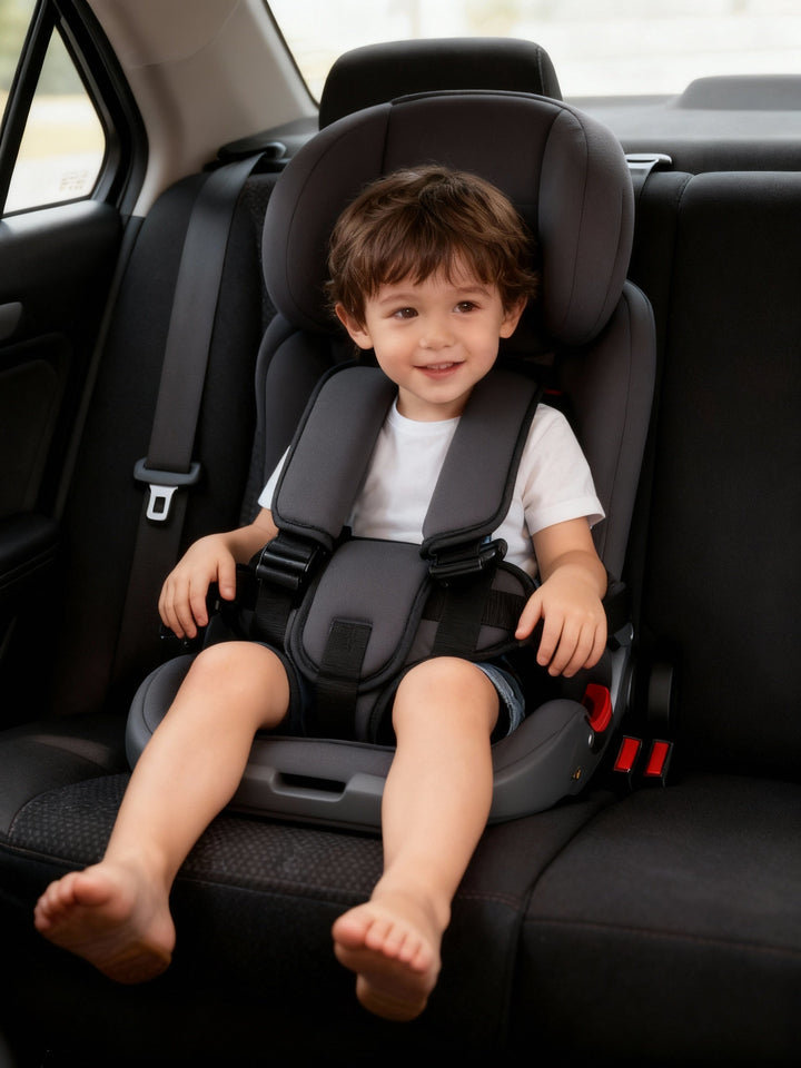 Secure child safety seat, a portable booster for worry-free car travel with toddlers.
