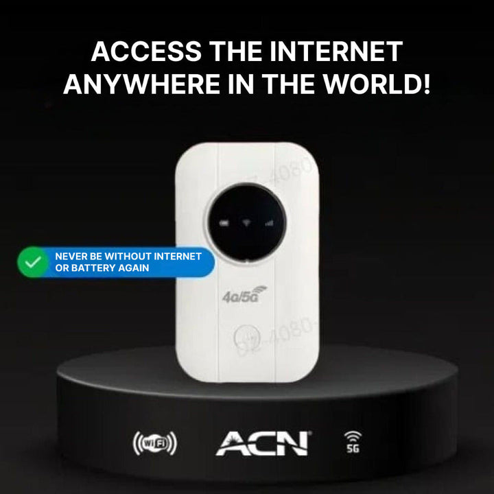 Travel-friendly portable WiFi router, ensuring reliable wireless internet & hotspot for all your journeys.
