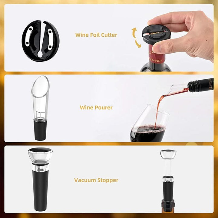 Fast electric corkscrew, a handy wine accessory making bottle opening simple and quick.