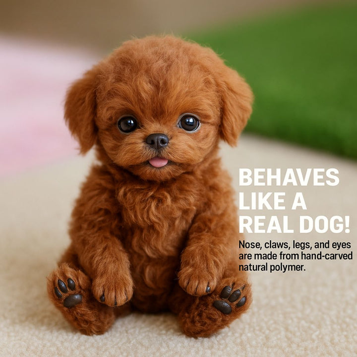 Kids' realistic interactive puppy robot, an electronic pet that walks, barks, and wags its tail.