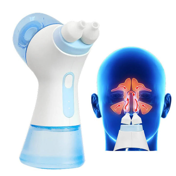 Unisex rechargeable nasal cleansing device. Provides effective saline wash for sinus & congestion relief.