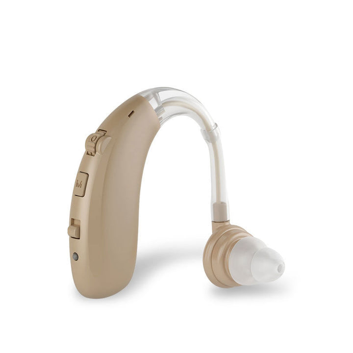 Rechargeable hearing aid for clear sound, universal fit. Discreet ear device & sound amplifier.