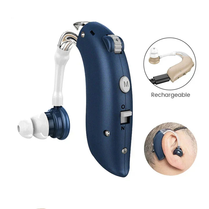 Universal fit rechargeable sound amplifier. Enjoy clear sound & enhanced hearing with this discreet ear device.