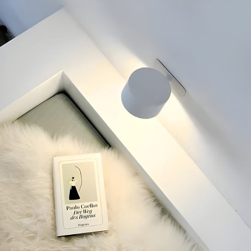 Home decor rechargeable LED light, 360° rotation for versatile accent or reading illumination.