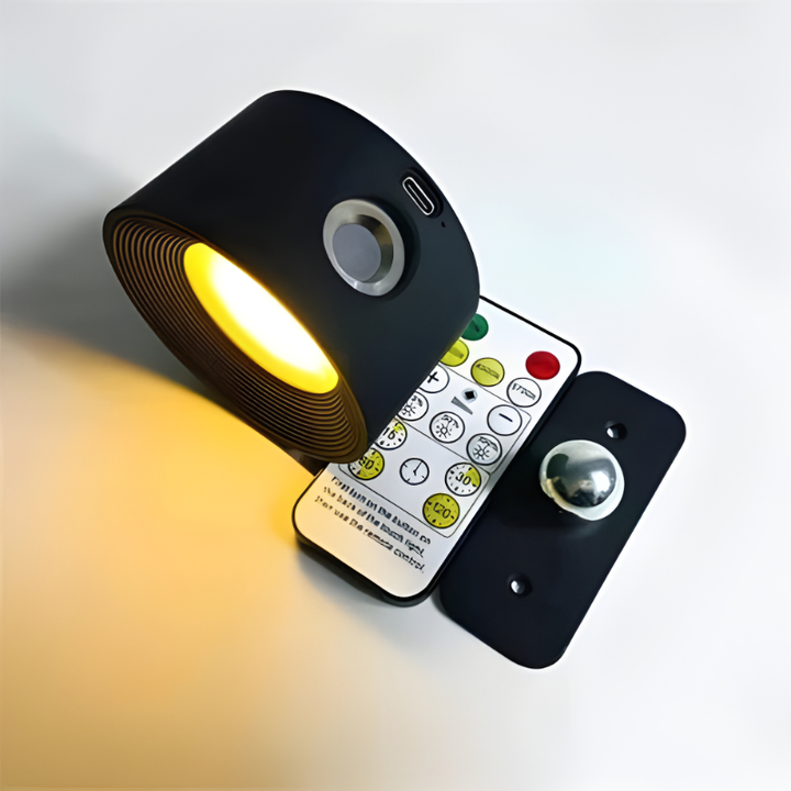 Portable wireless wall lamp with 360° swivel head, ideal as a magnetic LED night light.