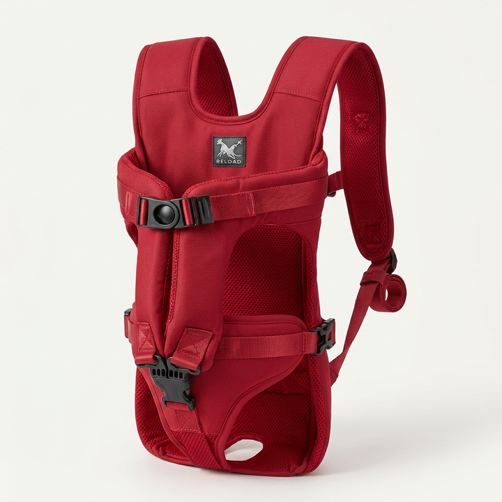Front-facing dog carrier backpack for small & medium dogs. Hands-free outdoor pet travel gear.