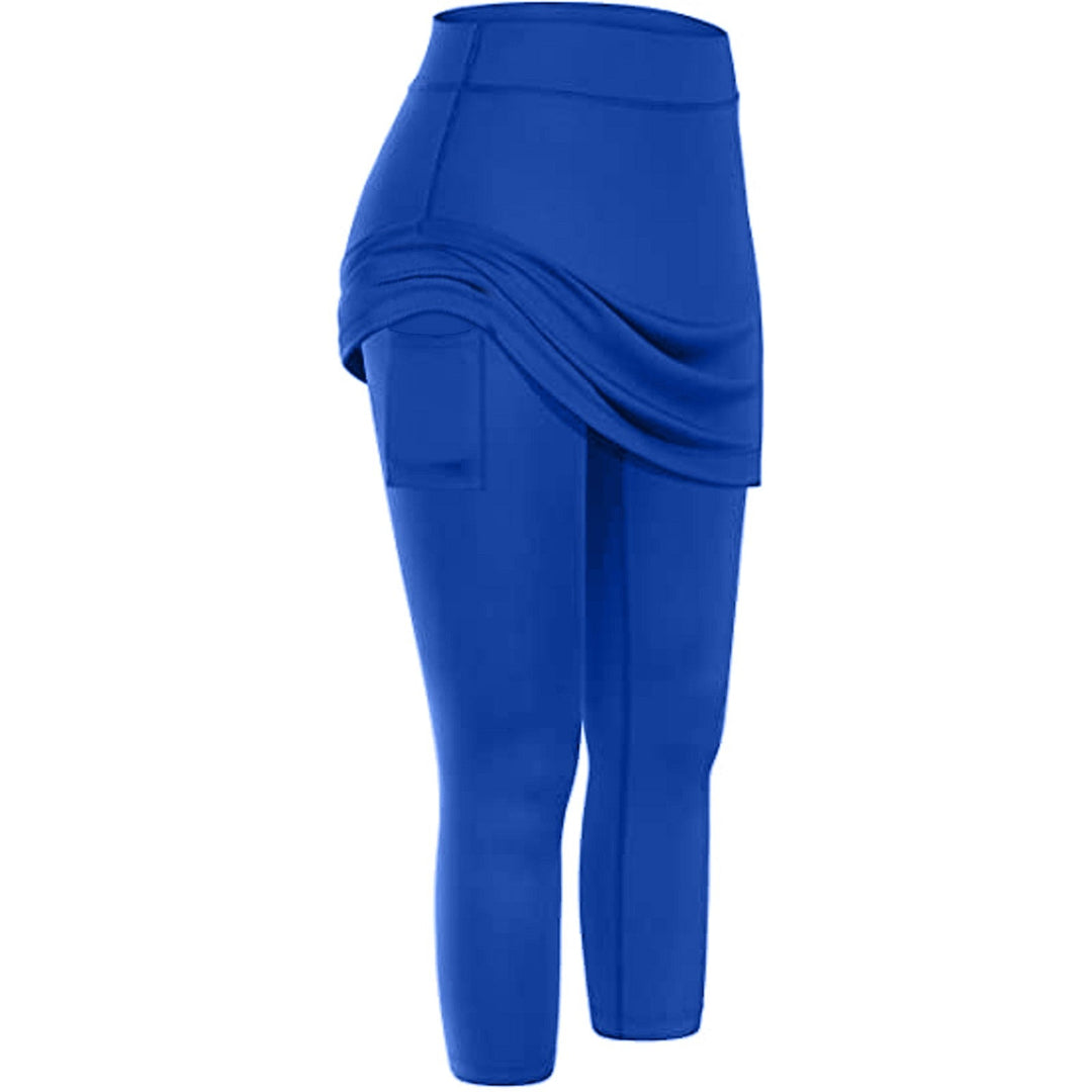 Women's comfortable skirted leggings, ideal workout pants with smart pocket design.