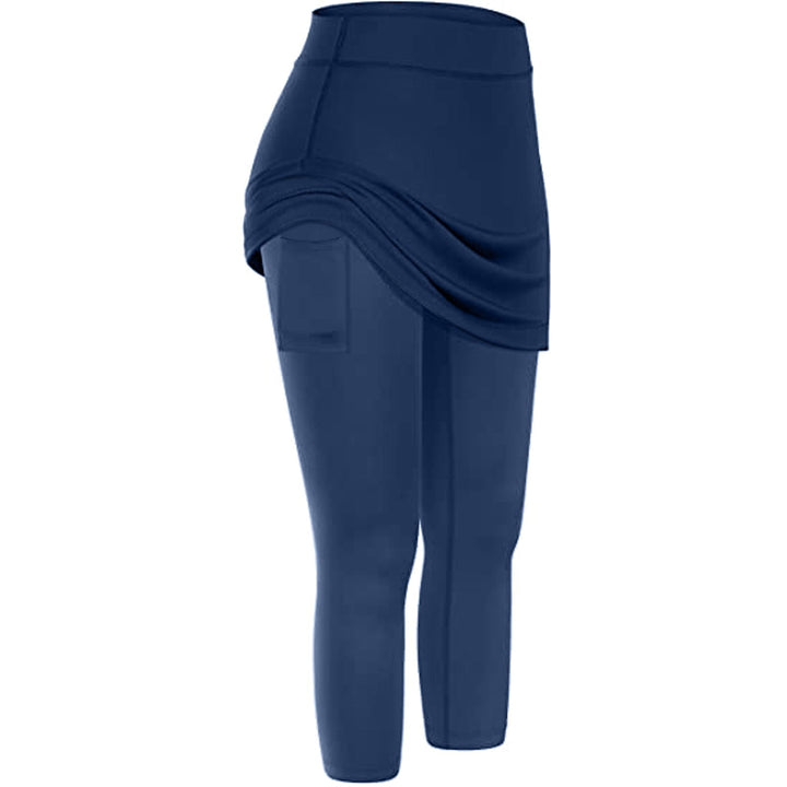Versatile women's skirted leggings with pockets, suitable for any athleisure activity.
