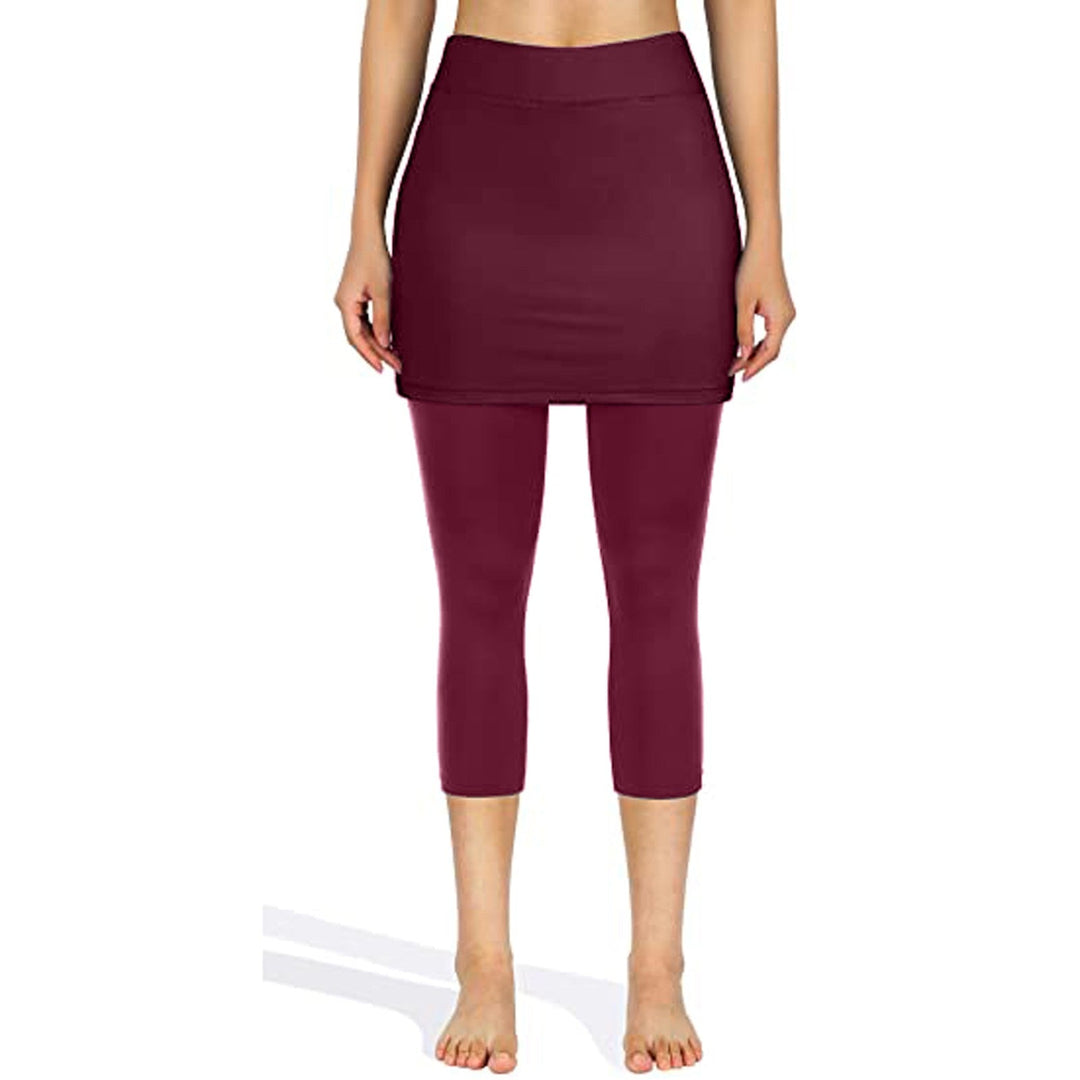 Stylish athleisure skirted leggings for women, perfect for gym or everyday comfort.