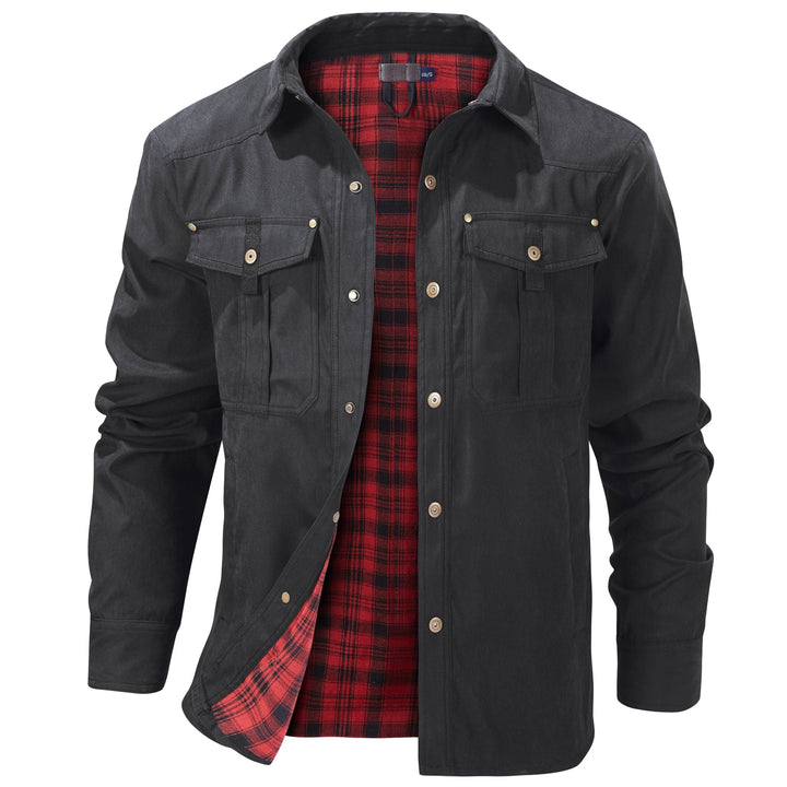 Rugged men's multi-season outdoor jacket, flannel lined, perfect for workwear & casual use