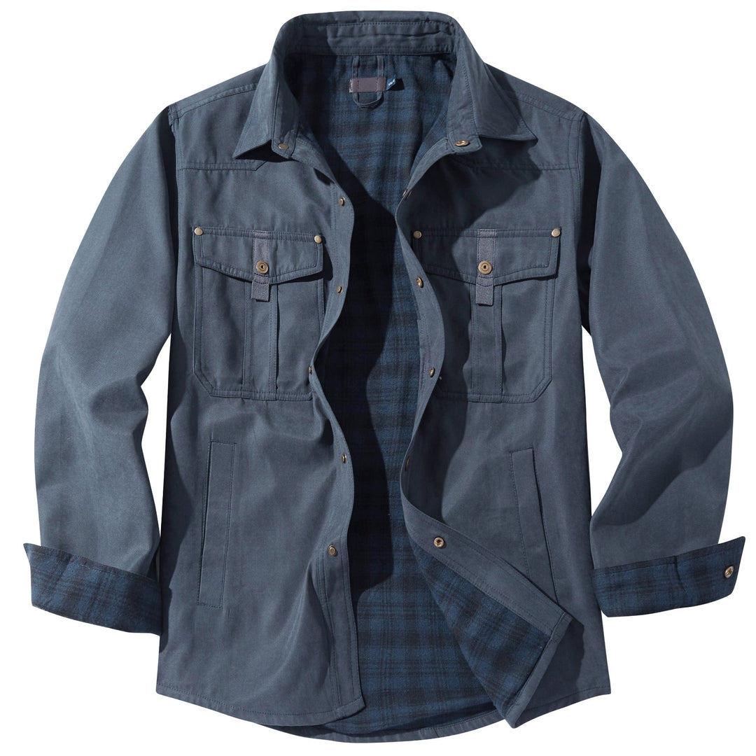 Flannel lined men's jacket, a durable outerwear choice for changing seasons