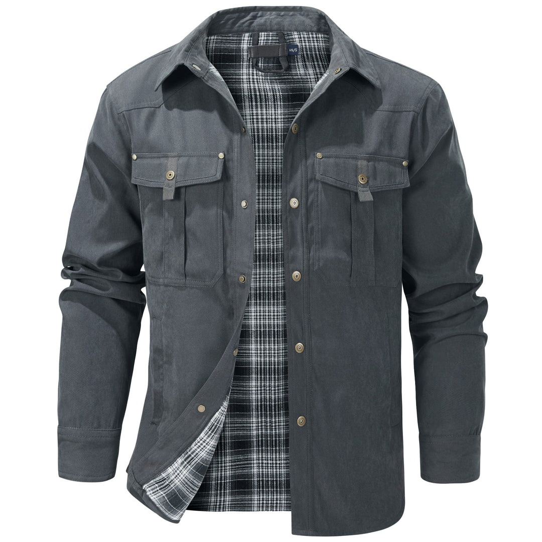 Durable polyester blend utility jacket for men, ideal multi-season outdoor gear
