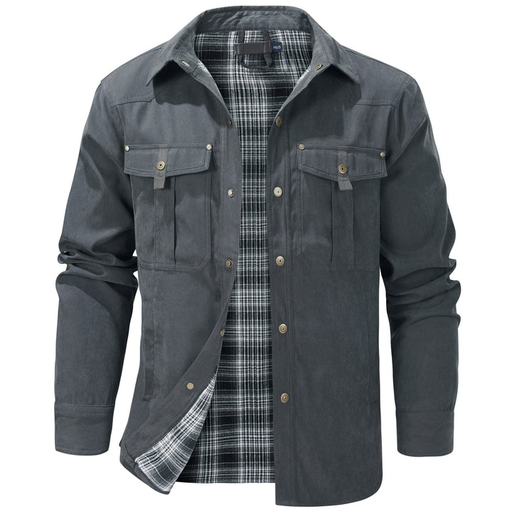 Durable polyester blend utility jacket for men, ideal multi-season outdoor gear