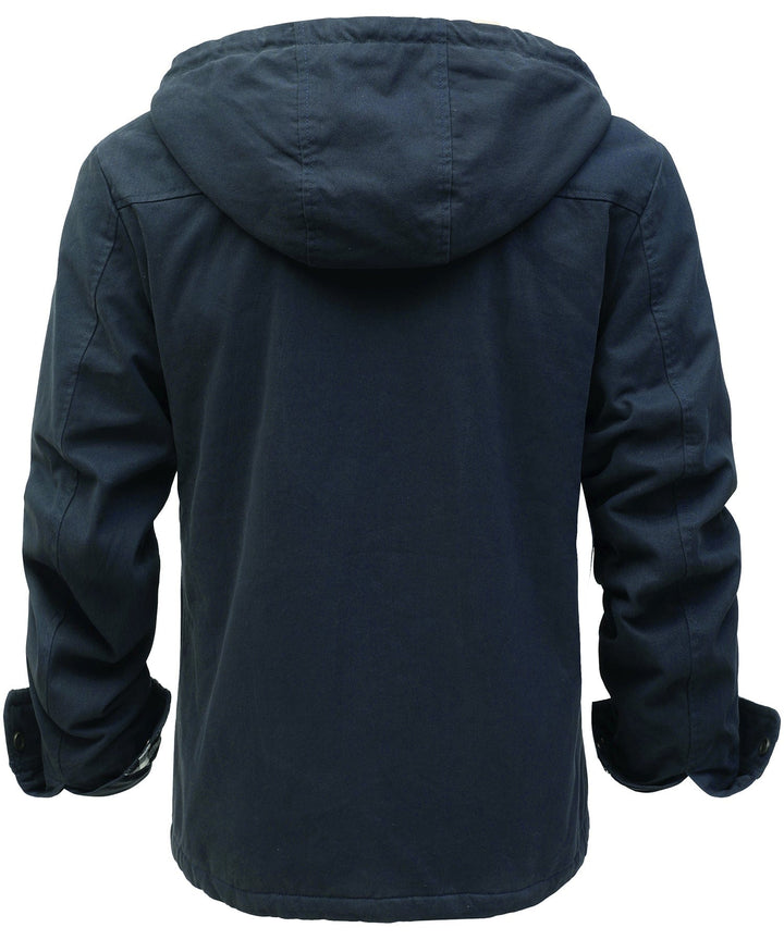 Sporty men's black thermal fleece jacket, comfortable for outdoor sports