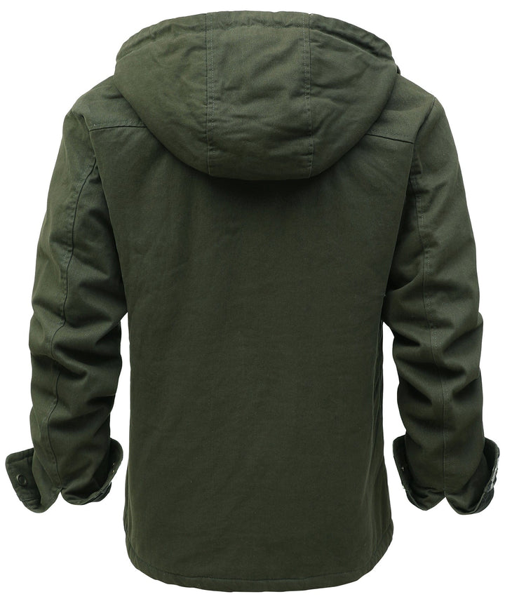 Outdoor men's jacket, black thermal fleece, versatile for various activities