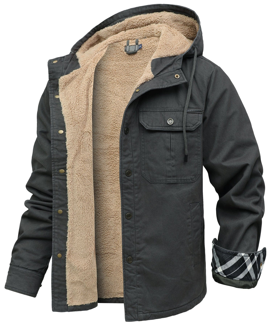 Men's fleece thermal jacket, insulated outerwear, ideal for cold weather