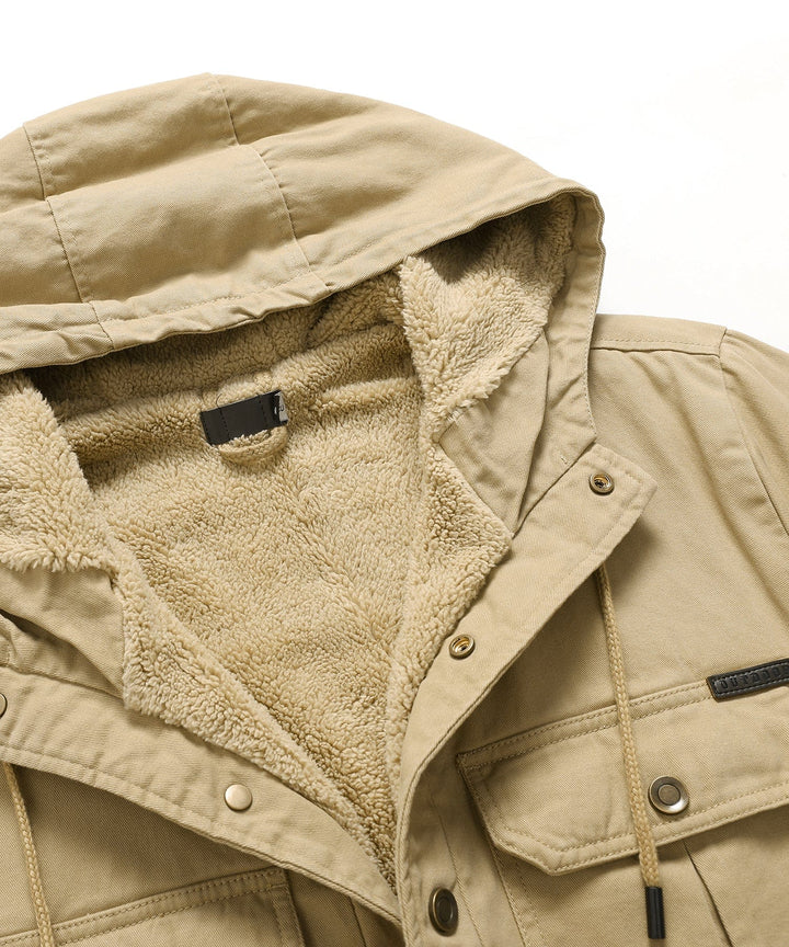 Men's insulated black jacket, thermal fleece, a reliable winter essential