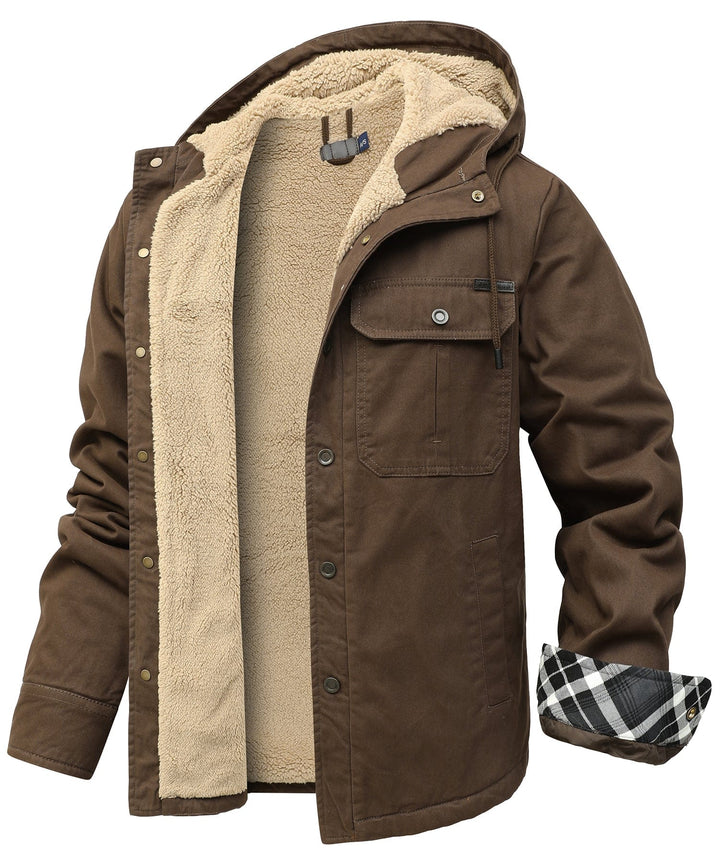 Men's rugged workwear jacket, thermal fleece, for demanding outdoor jobs