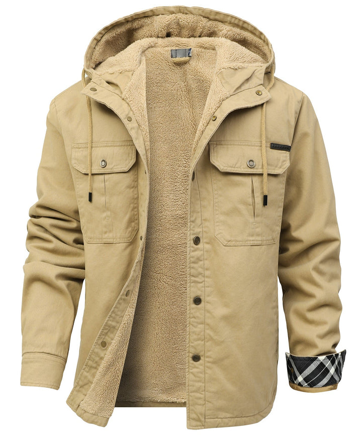 Men's thermal outerwear, fleece lined, ideal for hiking and camping trips