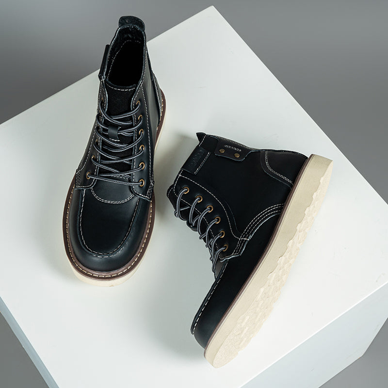 Collection of men's waterproof chukka boots in brown and black, showcasing versatile casual footwear