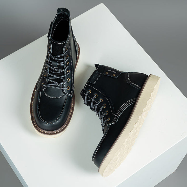Collection of men's waterproof chukka boots in brown and black, showcasing versatile casual footwear