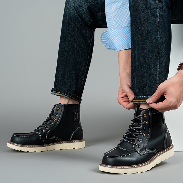 Detailed shot of the rugged sole pattern on a brown waterproof men's chukka boot
