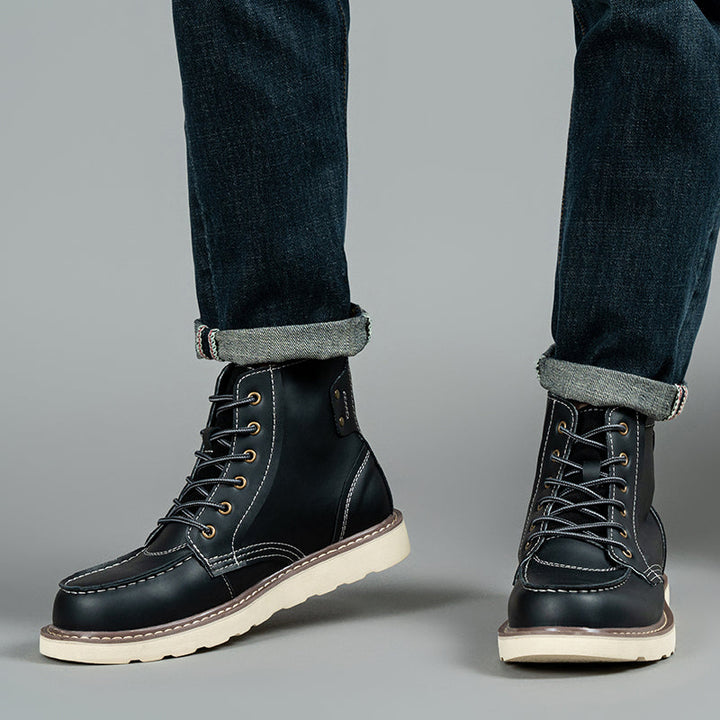 A single brown men's waterproof chukka boot, emphasizing its robust and casual design