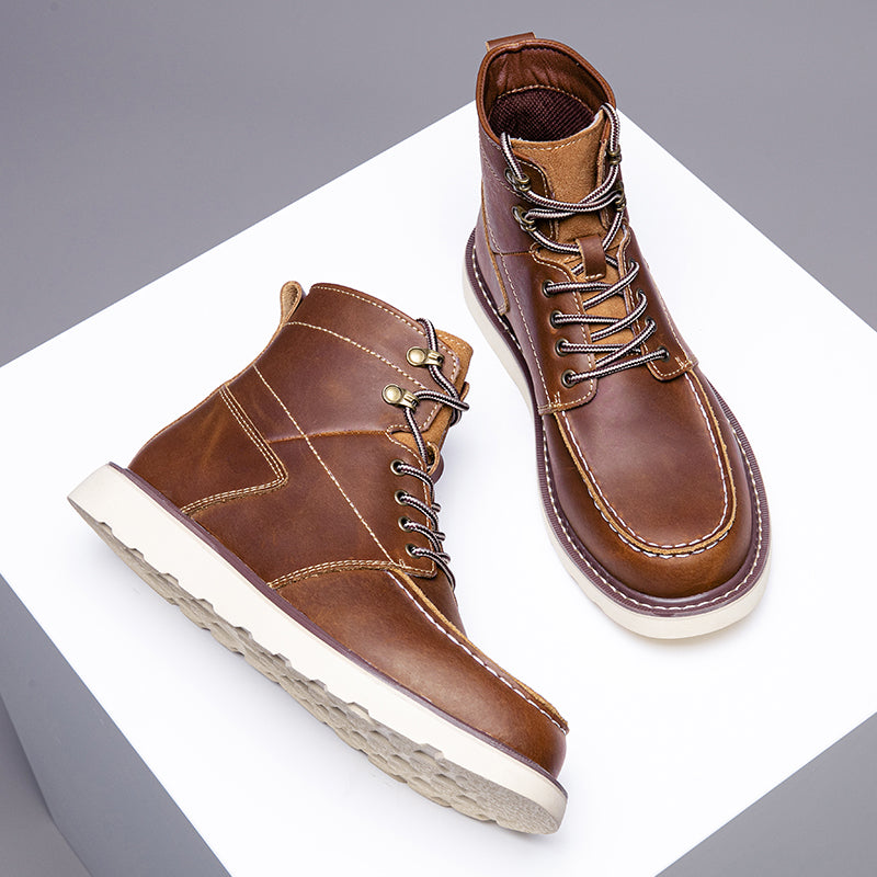 Black men's waterproof chukka boots, showing comfortable interior for all-day casual wear