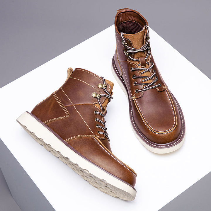 Black men's waterproof chukka boots, showing comfortable interior for all-day casual wear