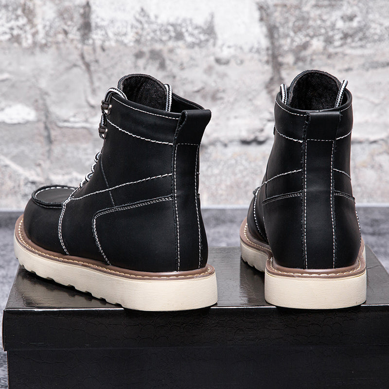 Side profile of brown men's waterproof chukka boots, highlighting their classic chukka silhouette