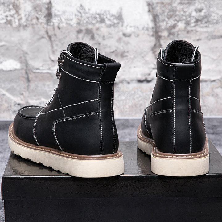 Side profile of brown men's waterproof chukka boots, highlighting their classic chukka silhouette
