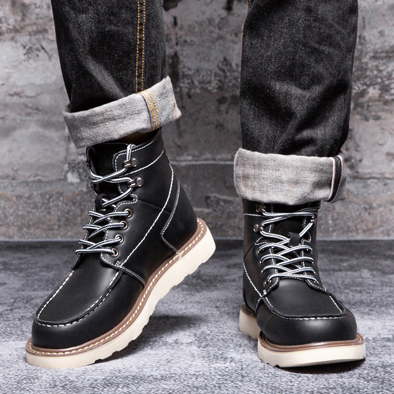 Men's casual brown chukka boots, waterproof and durable, perfect for adverse weather footwear
