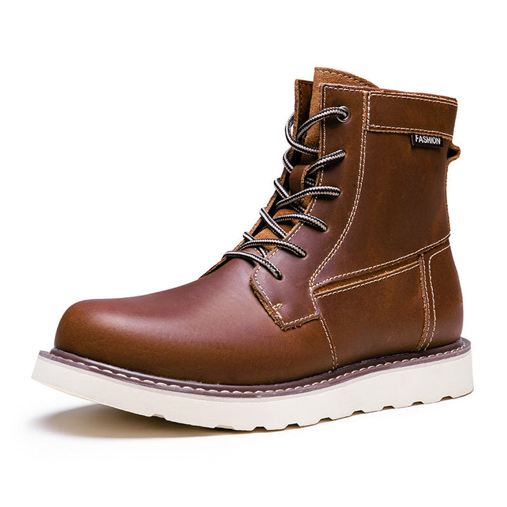Black waterproof chukka boots for men, showcasing their ability to withstand wet conditions